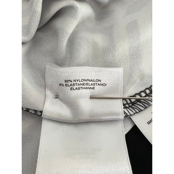 Anne Klein Black & White Geometric Print Tunic Blouse Stretch Knit Woman Size XL - Picture 7 of 9